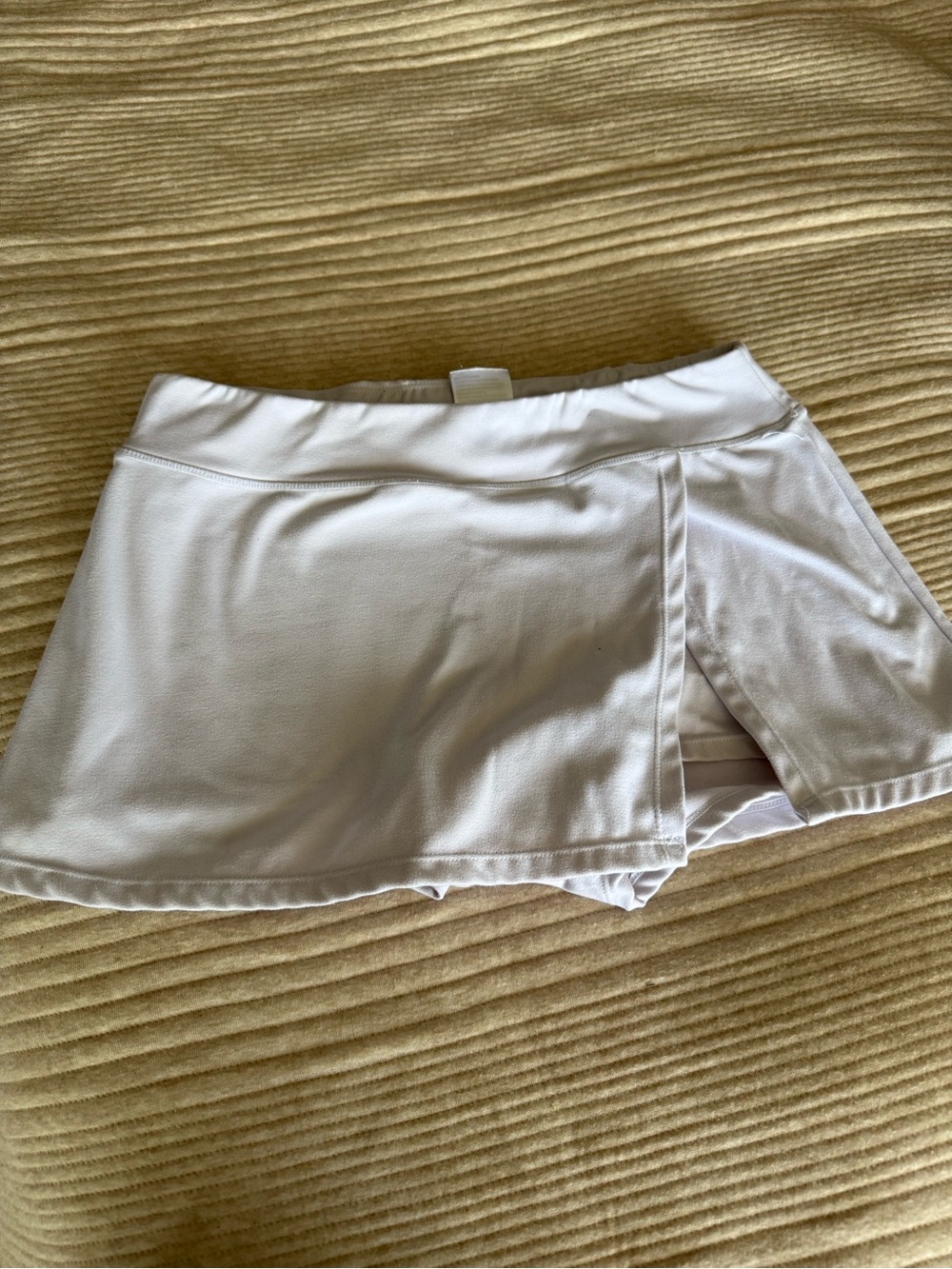 White Athletic Skort with Built-In Shorts